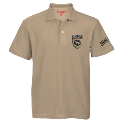 Sniper Golfer Shield Logo Khaki