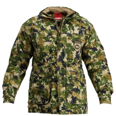 Sniper Men’s Padded Camo Parka Jacket Pixelate