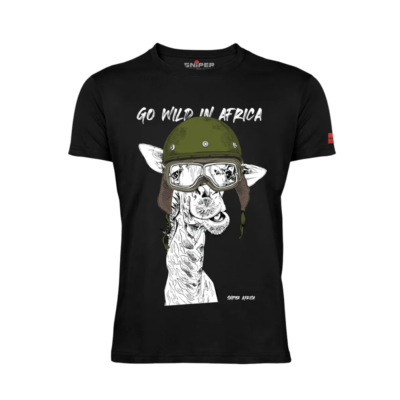 Sniper Giraffe Black T-Shirt